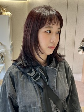 マイル 渋谷(mile) ミディアムレイヤー/カシスブラウン