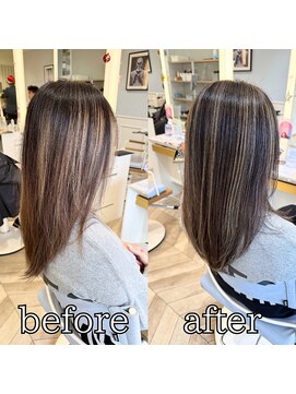 ヘアアンドメイク ニューヨーク ニューヨーク 長岡天神店(Hair&Make NYNY) 白髪ぼかし太めはっきりコントラストハイライト
