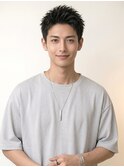 池袋 爽やか ソフト刈り上げ アップバング ナチュラル