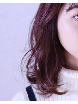 ヘア アンドメイク キヨシ(Hair and Make kiyoshi) kiyoshi/フェミニン *眉上バング ゆるふわピンクセミディ*