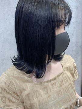 ラフトーキョウセカンド(RAF TOKYO 2nd) 【RAF TOKYO 2nd Rina 】ネイビーブルー×外ハネロブ