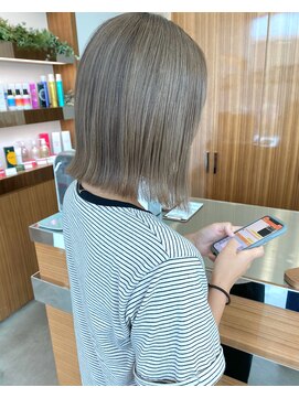 カッツ 駅家店(CUT S) 切りっぱなしボブミルクティーベージュ〇