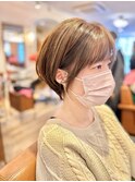 20代/30代/40代大人可愛い耳掛け丸みショート