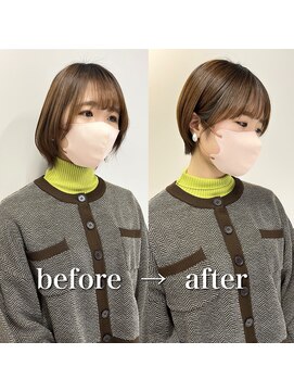 ハッチ(HACCH) 前髪あり大人ショートボブ 立川駅 Instagram@e___kudo