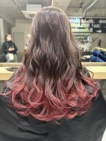 十角髪 グラデーションカラー × ピンクカラー