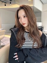 ロンドメリア 天神大名店(Lond Melia)&nbsp;★くびレイヤーエモージュインナーグレージュ前髪ピンクベージュ