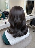 イメチェンハッシュカットフルバング似合わせレッドブラウン