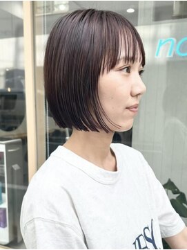 ナウアズ(now as.) ワイドバングボブ×暖色ピンクカラー【シン】