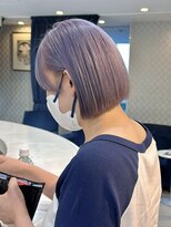 エアー 青山(AIR) ペールラベンダーカラーミニボブ切りっぱなしボブ