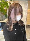 ミルクティーベージュダブルカラーケアブリーチインナーカラー