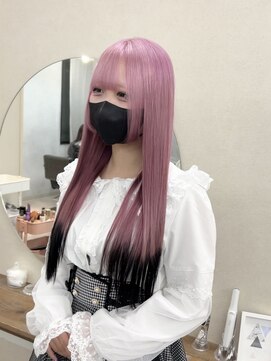 ローレン(Lolen.) 【ペールピンク×ブラック/フェミニンロング】しまゆー