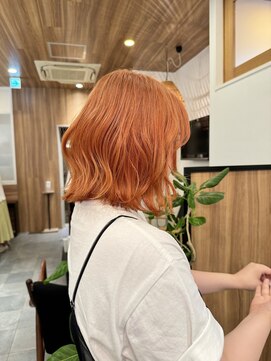 ビュートリアム ギンザ(BEAUTRIUM) ブリーチカラー＊ボブ＊顔周り＊顔周りレイヤー＊オレンジカラー
