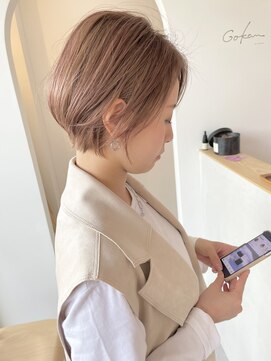 ゴカンムード(Gokan mood) ハイライトバレイヤージュダブルカラーショートカット30代40代