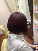 チェリーレッド＊ショートボブ＊前下がりボブ＊大人可愛い20代