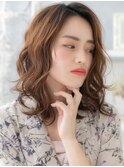 ■細めハイライト韓国風巻きウェーブパーマ314-3上尾30代40代