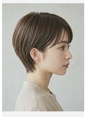 ☆耳かけショート/大人ショート/丸みショート/オリーブベージュ