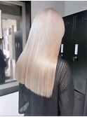 16221ブリーチ＆ダブルカラー金髪ホワイトブロンドレイヤー