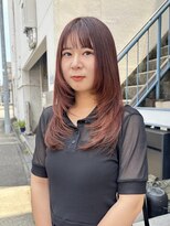 ヘアー アイス 御器所本店(HAIR ICI)&nbsp;レッドブラウンカラーミディアムレイヤーカット