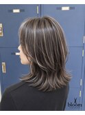 黒髪白髪を活かした地毛ハイライト