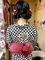 ヘアセットアップス(UP's)&nbsp;大人気の『浴衣着付け＋セット』ツインお団子(*^-^*)
