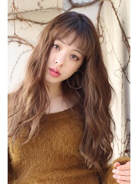 ノーヴェ(Nove) 大人ハイライト×トープグレージュ×ロングウェーブ