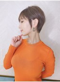 ショート×ハイライト白髪ぼかし×シルキーベージュ[心斎橋]