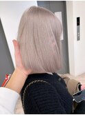 ハイトーングレージュカラー.ホワイトミルクティーベージュ.ボブ