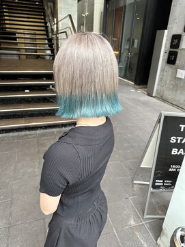 ロンド レア 天神大名店(Lond Le’a) ダブルカラーシルバーグレーケアブリーチハイトーン韓国ブルベ