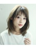 大人可愛いレイヤーミディアム小顔30代40代50代新宿