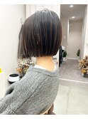 切りっぱなしボブ ベージュカラー