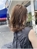 くびレイヤーエモージュイメチェン前髪カットフルバングミディ