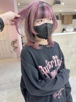 イェッカ パビル(YECCA pabil)&nbsp;ピンクブラックのデザインカラー（ブリーチ１～２回）