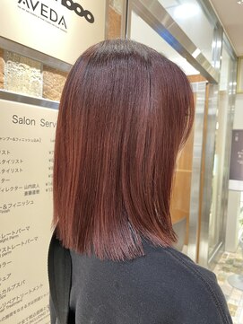 ピークアブー アヴェダ アトレ恵比寿(PEEK-A-BOO AVEDA) 髪質改善トリートメント 赤ブラウン ミディアム ボブ 30代