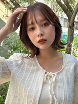 結べるボブ☆ベージュイヤリングカラーくびれボブ【肥田亜沙美】