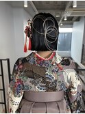 ボブに大人気◎成人式卒業式！おすすめボブヘアセット水引き金箔