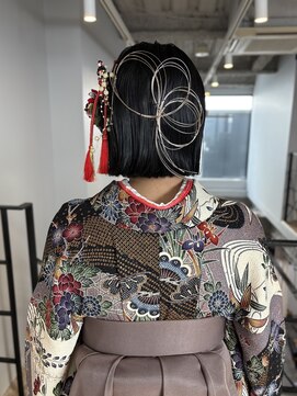 ヌープヘアーアイス(NUUP.hair ici) ボブに大人気◎成人式卒業式！おすすめボブヘアセット水引き金箔