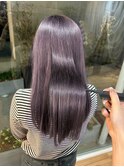 20代30代大人可愛い艶感ラベンダーグレーケアブリーチ髪質改善