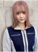 くびれボブ × シアーピンク
