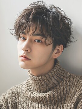 ラヴィ(Lavie) フェザーパーマサーフカール刈り上げセンターパートmen'shair