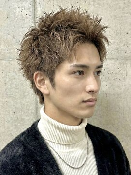 ヘッドストック(HEAD STOCK) メンズスパイキーショートパーマブラウンアクティブショート