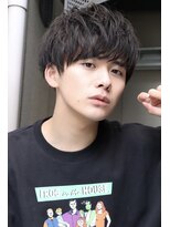 ネイビー(NAVY)&nbsp;ニュアンスパーマーでカッコよく！ ラフスウィングマッシュ