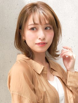 アグノス 青山(Agnos) 小顔カットシースルー透け感ラベンダー艶カラーくびれミディ