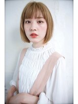 クレドガーデン 吉祥寺店(CRED GARDEN)&nbsp;フレンチガーリー/小顔ミニボブ×くすみベージュ/前髪あり