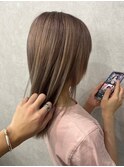 グレーミルクティーハイトーングレージュストレート所沢