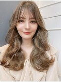 韓国大人フェミニンロングナチュラルウェーブ
