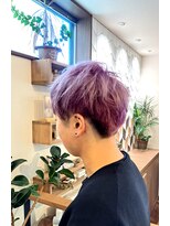 ヘアーデザイン サンライズ(Hair Design SUNRISE)&nbsp;ダブルカラークリアピンクカラー　マッシュツーブロック