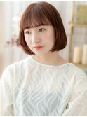 ツヤ髪ミルクティーピンク切りっぱなしボブa志木20代30代40代