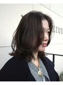 大人のこなれミディアムスタイル