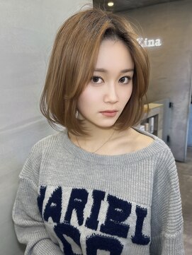 ジーナ 池袋(Zina) レイヤーボブ/韓国レイヤー/韓国ボブ/ハニーベージュ/内巻き