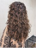 ロングハードパーマスパイラルパーマカーリーヘアウェーブパーマ